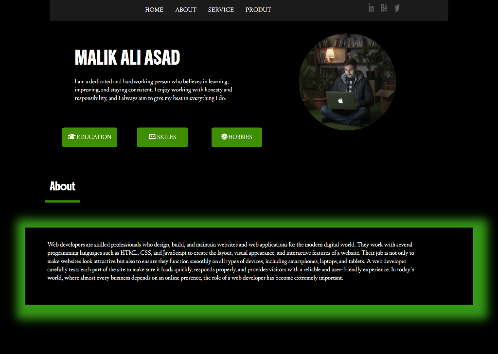 Malik Ali Asad - Personal Portfolio Website